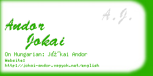 andor jokai business card